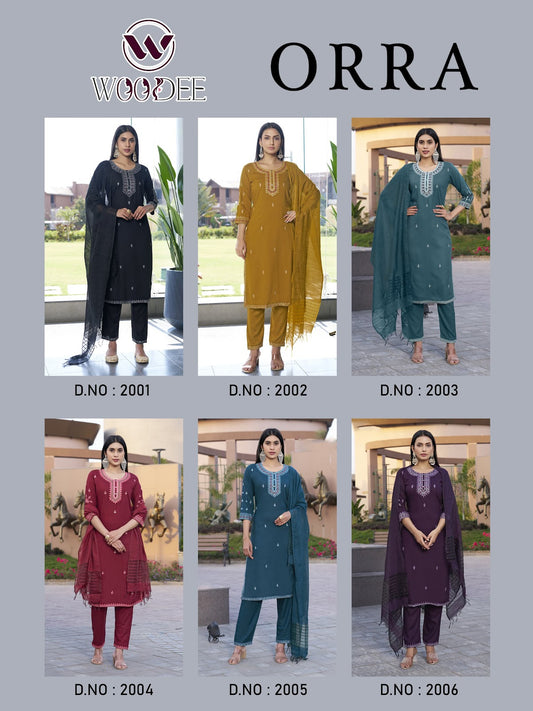 Orra Liva Woodee Reyon Readymade Pant Style Suits Exporter Gujarat