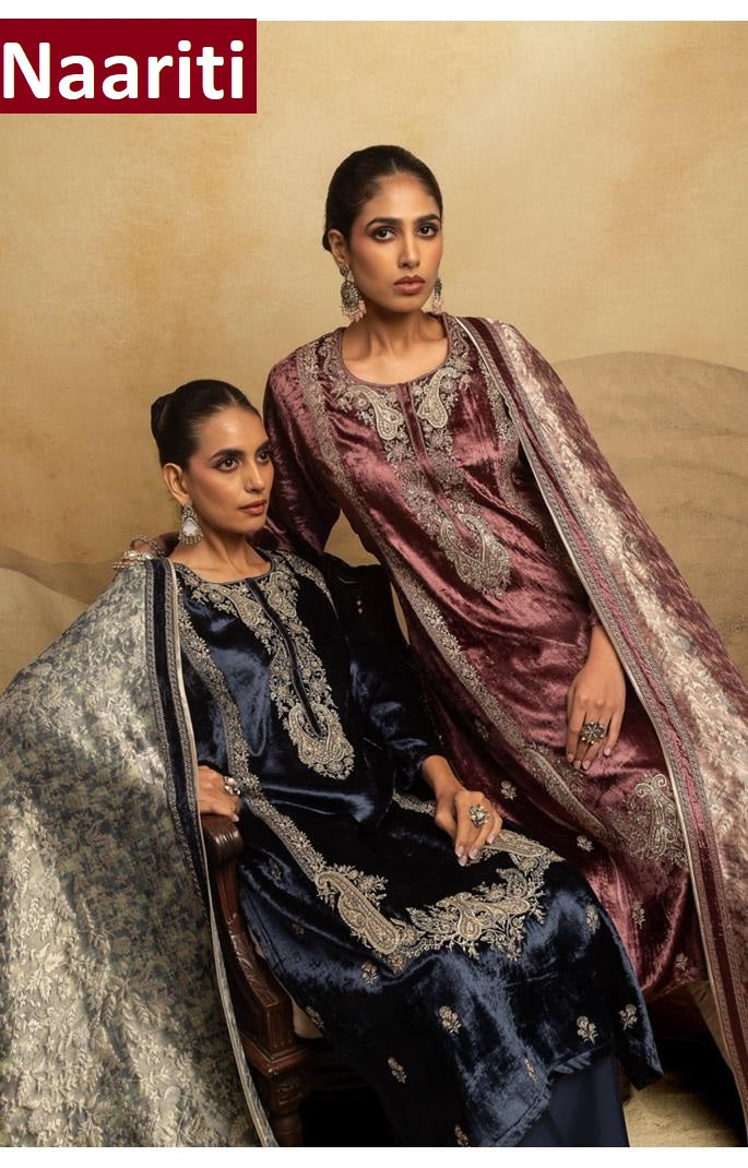 Orvili Naariti Velvet Suits Supplier India