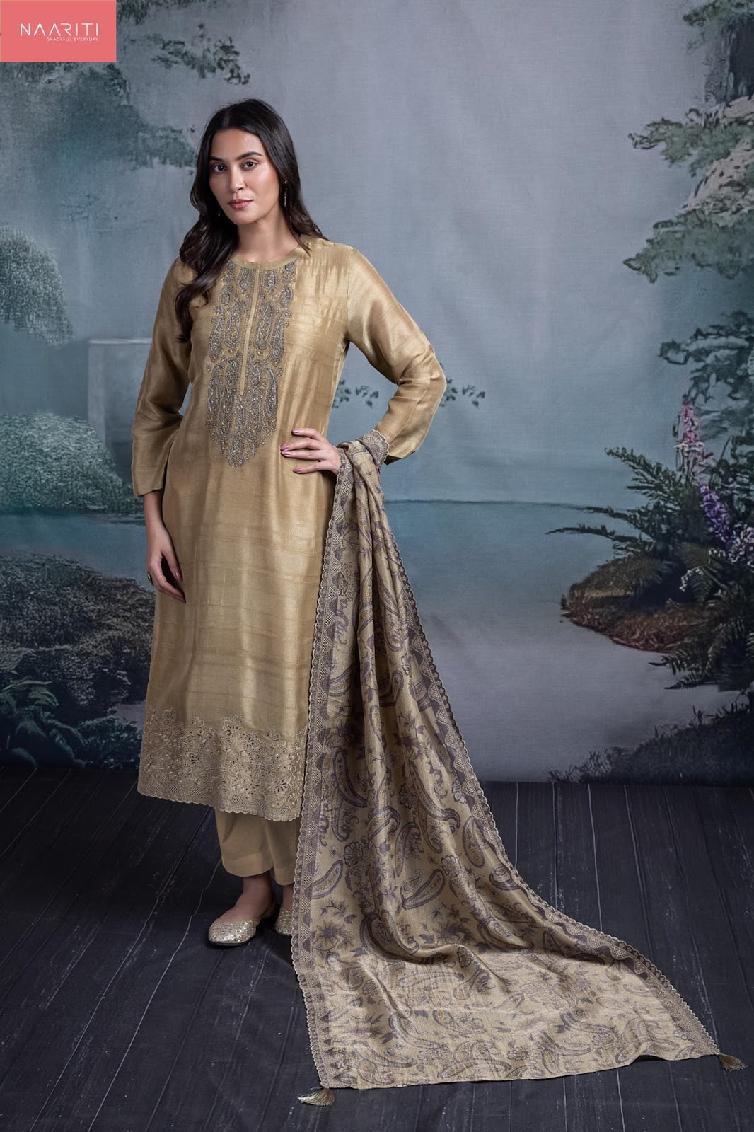 Oryn Naariti Tusser Silk Pant Style Suits Wholesale Price