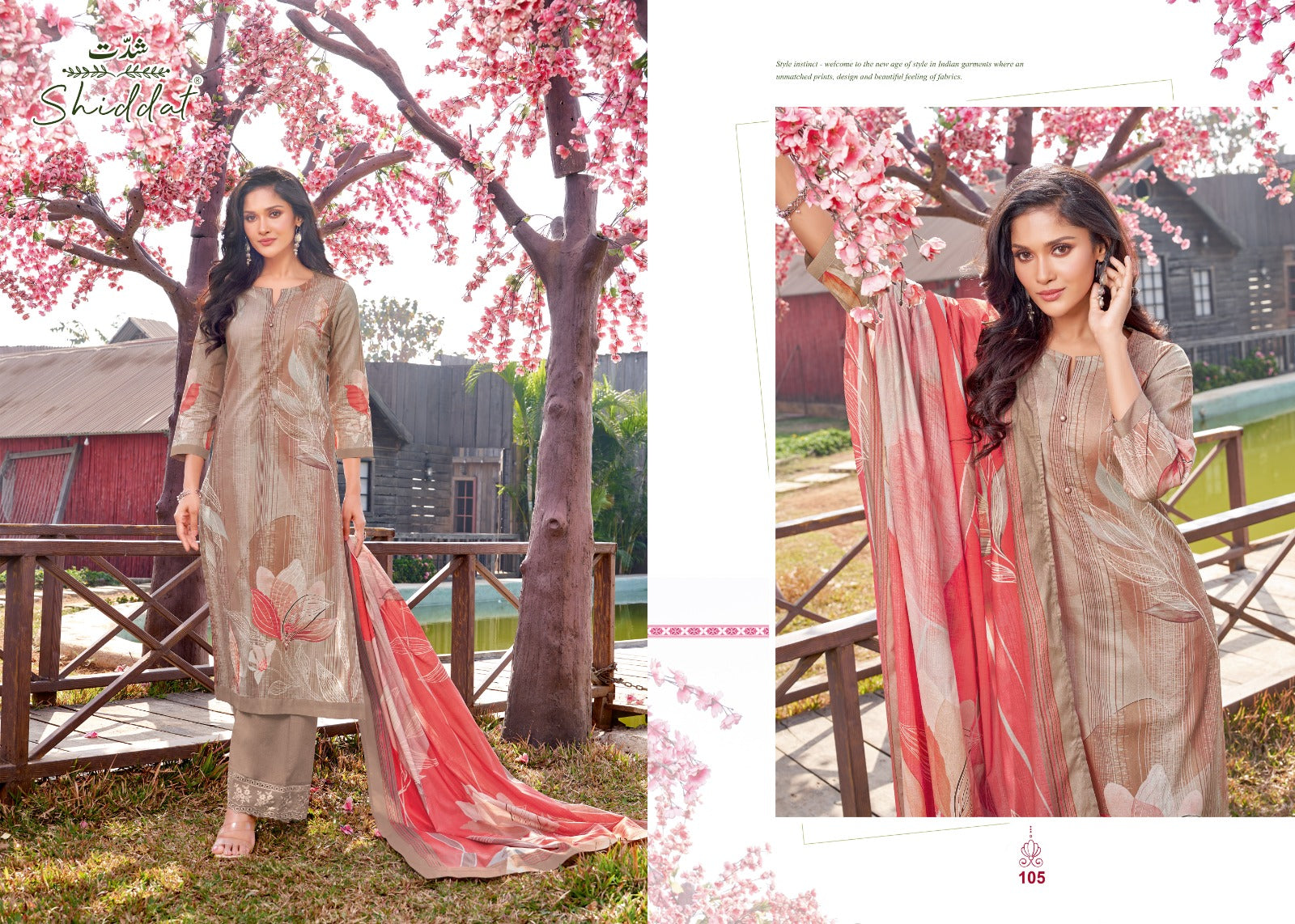 Oryn Shiddat Esta Designs Cambric Cotton Plazzo Style Suits Wholesaler