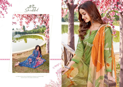 Oryn Shiddat Esta Designs Cambric Cotton Plazzo Style Suits Wholesaler