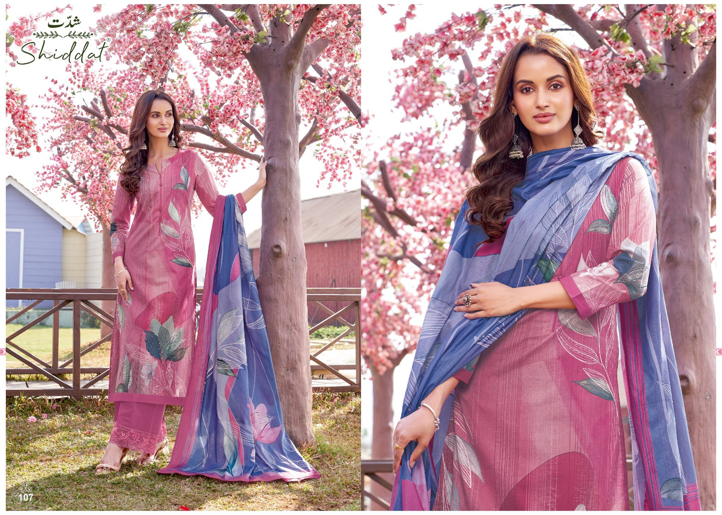 Oryn Shiddat Esta Designs Cambric Cotton Plazzo Style Suits Wholesaler