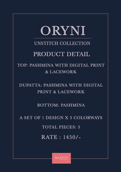 Oryni Naariti Pashmina Suits Wholesaler