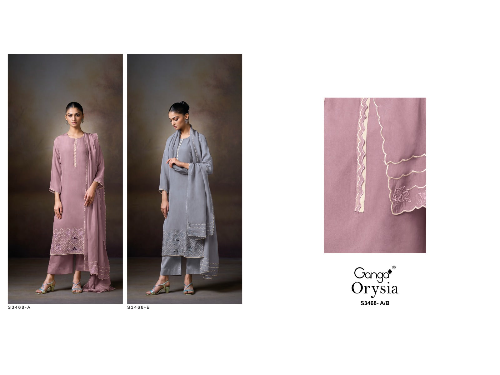 Orysia 3468 Ganga Organza Plazzo Style Suits Exporter Gujarat