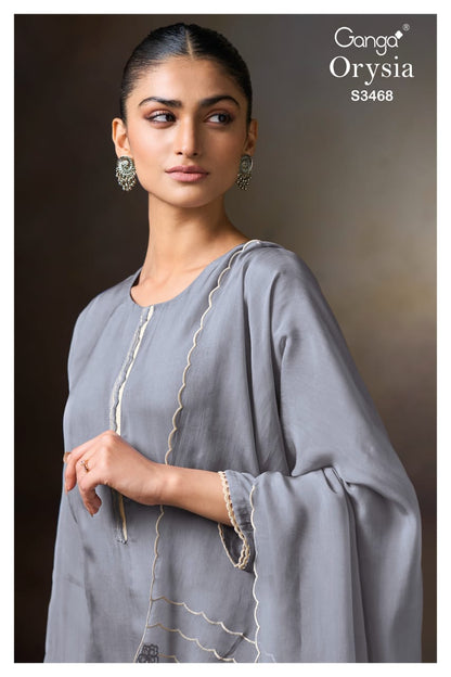Orysia 3468 Ganga Organza Plazzo Style Suits Exporter Gujarat
