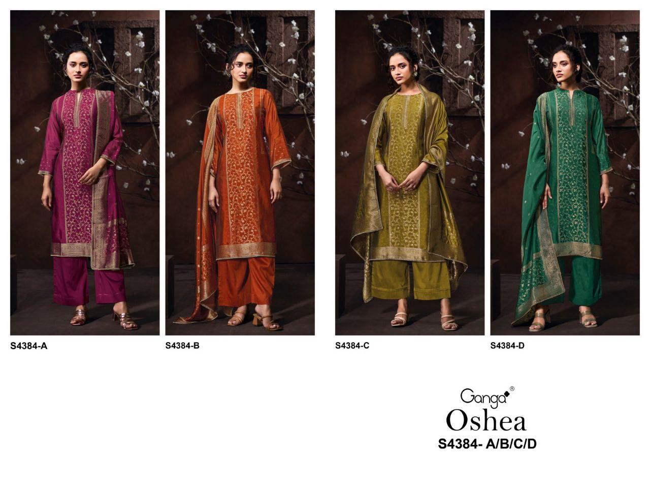 Oshea 4384 Ganga Pure Viscose Plazzo Style Suits Exporter Gujarat
