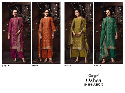 Oshea 4384 Ganga Pure Viscose Plazzo Style Suits Exporter Gujarat