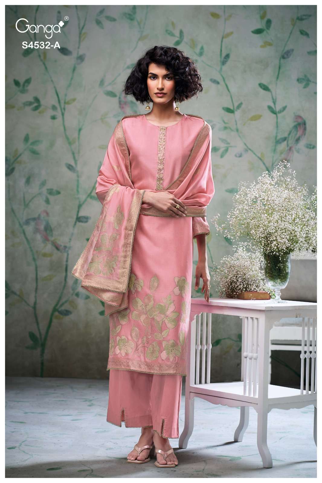 Oshika S4532 Ganga Woven Silk Pant Style Suits Exporter India