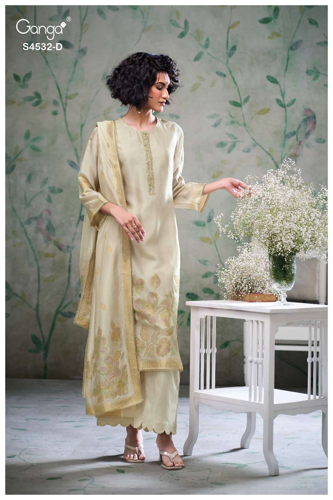 Oshika S4532 Ganga Woven Silk Pant Style Suits Exporter India