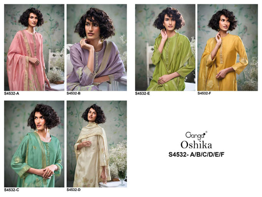 Oshika S4532 Ganga Woven Silk Pant Style Suits Exporter India