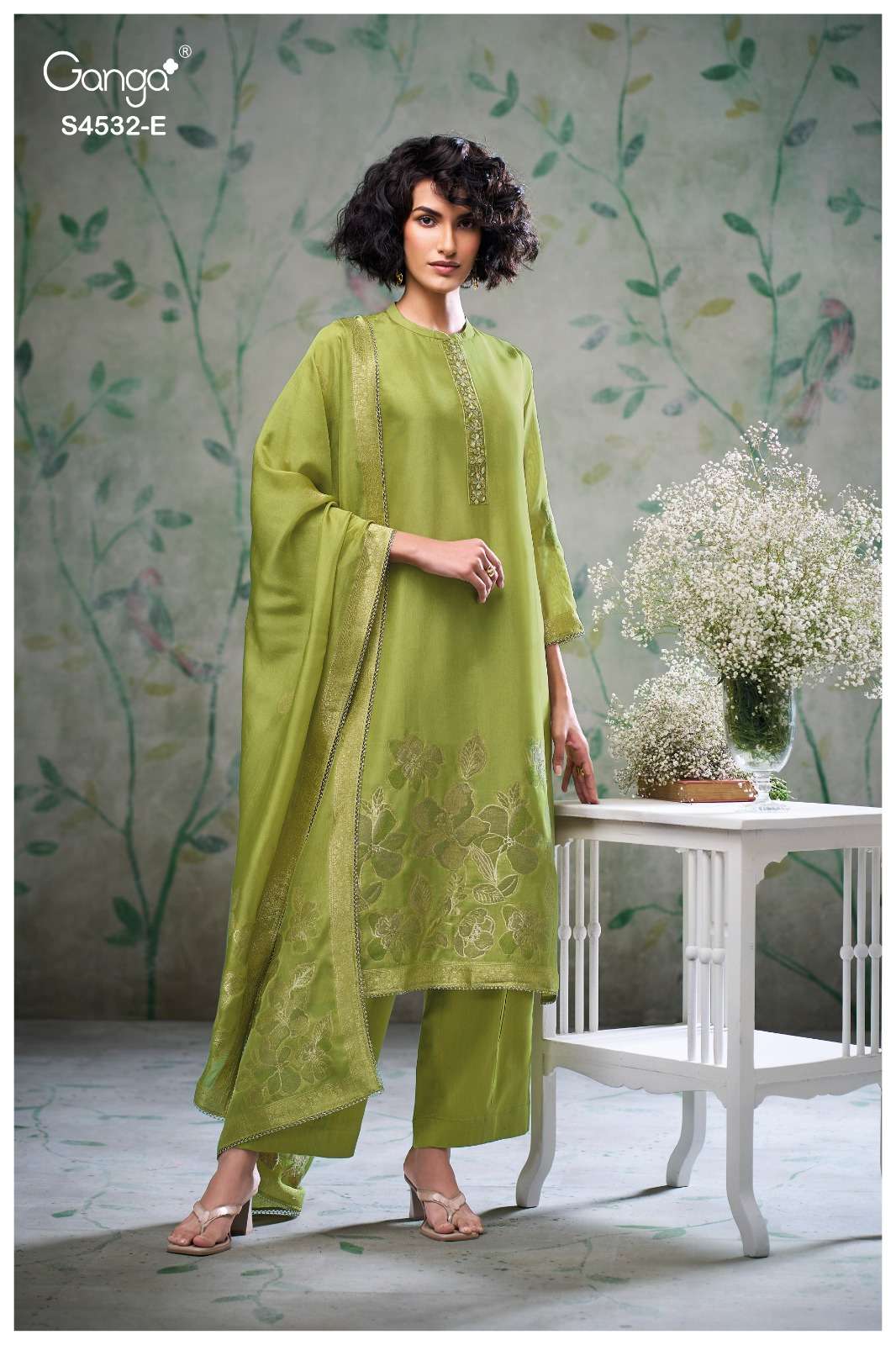 Oshika S4532 Ganga Woven Silk Pant Style Suits Exporter India