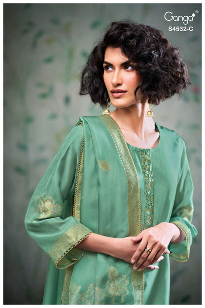 Oshika S4532 Ganga Woven Silk Pant Style Suits Exporter India
