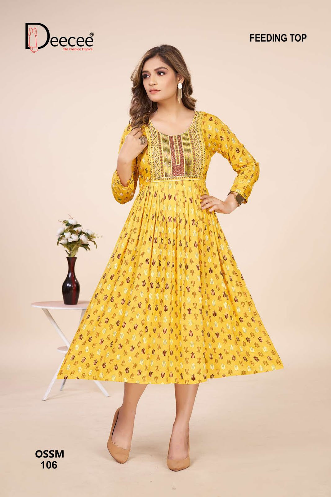 Ossm Deecee Rayon Feeding Kurtis Exporter