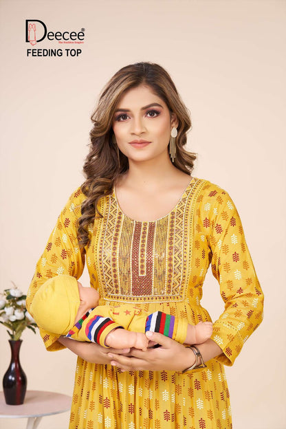 Ossm Deecee Rayon Feeding Kurtis Exporter