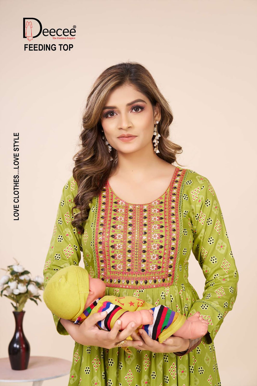 Ossm Deecee Rayon Feeding Kurtis Exporter