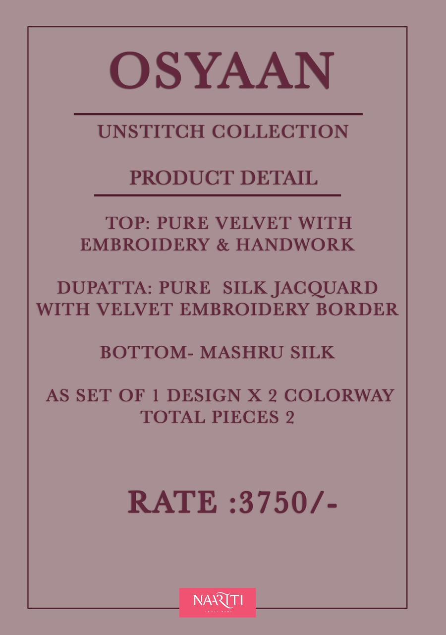 Osyaan Naariti Velvet Suits Exporter Ahmedabad