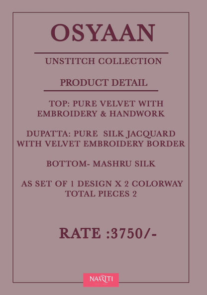 Osyaan Naariti Velvet Suits Exporter Ahmedabad