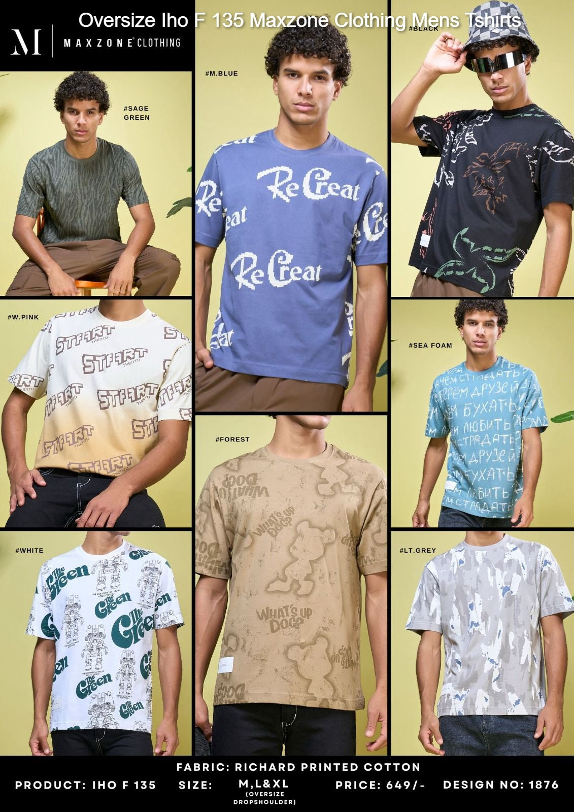 Oversize Iho F 135 Maxzone Clothing Cotton Mens Tshirts Manufacturer India