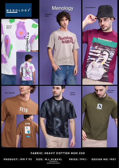 Oversize Iho F 92 Menology Cotton Mens Tshirts Exporter India