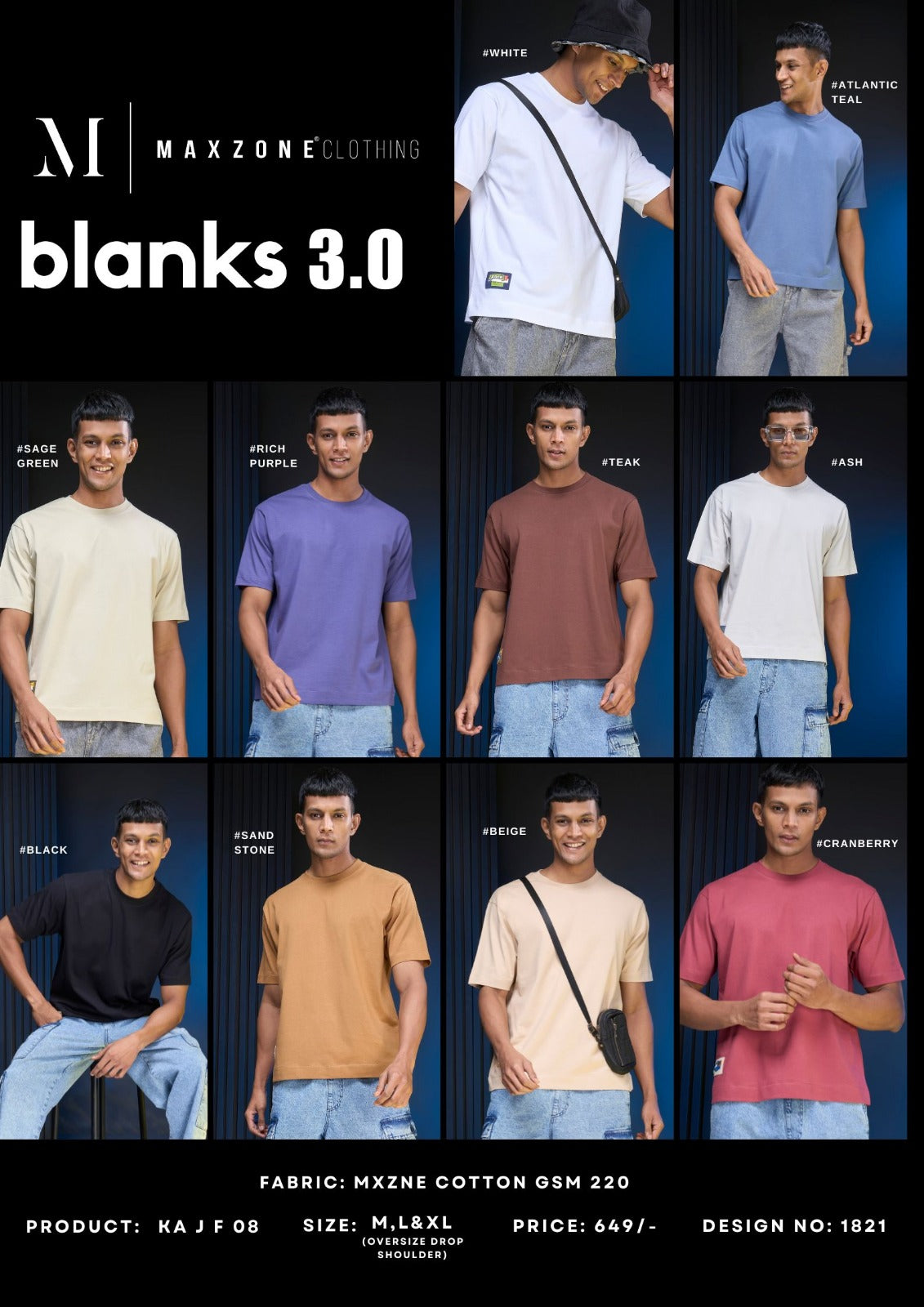 Oversize Ka J F 08 Maxzone Clothing Cotton Mens Tshirts Wholesale Rate