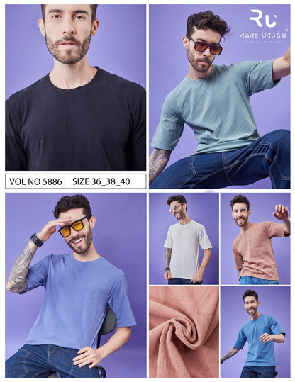 Oversize Vol 5886 Rare Urban Jacquard Knit Mens Tshirts Manufacturer India