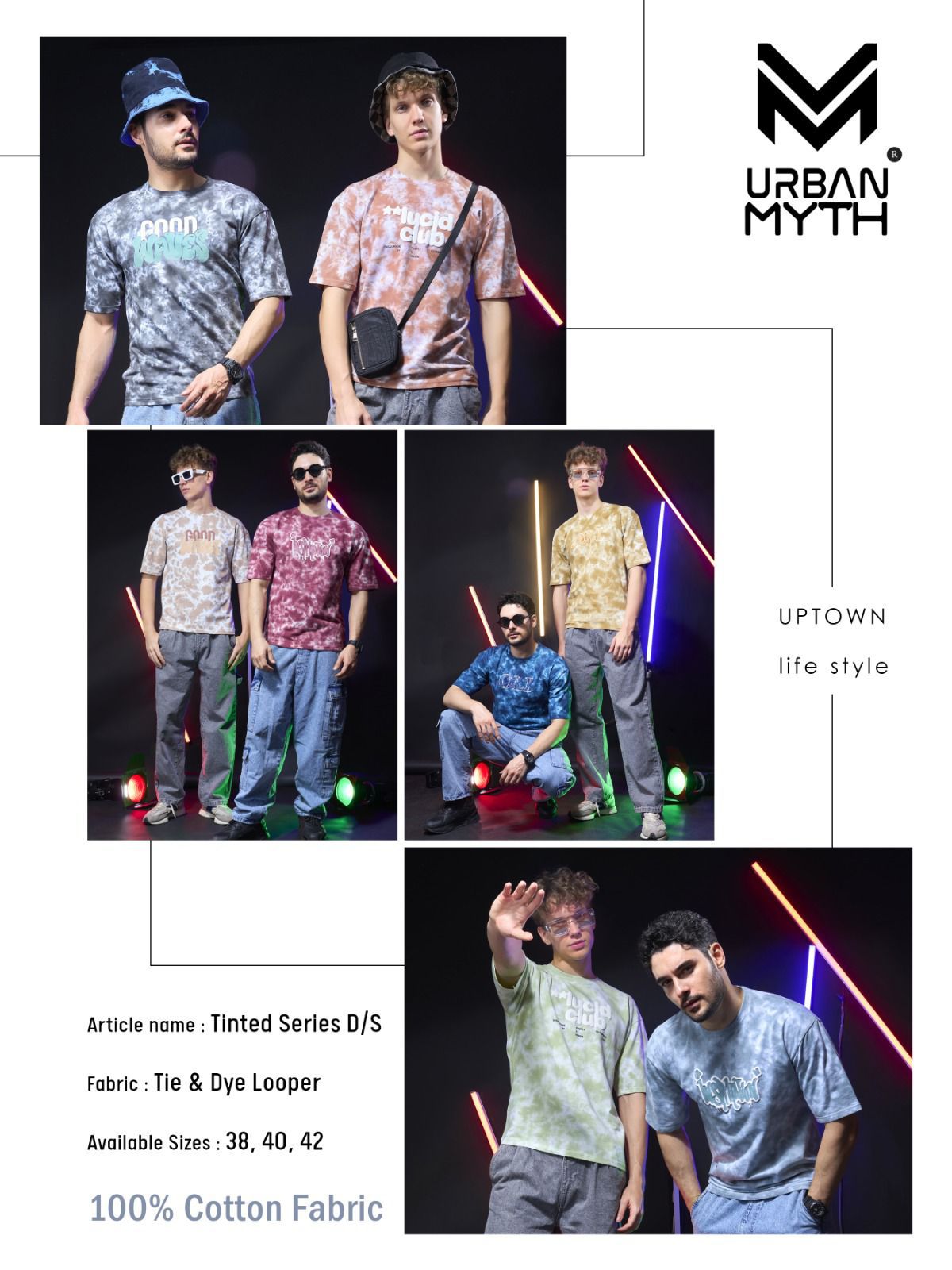 Oversized Tinted Series Rib Urban Myth Cotton Looper Mens Tshirts Supplier