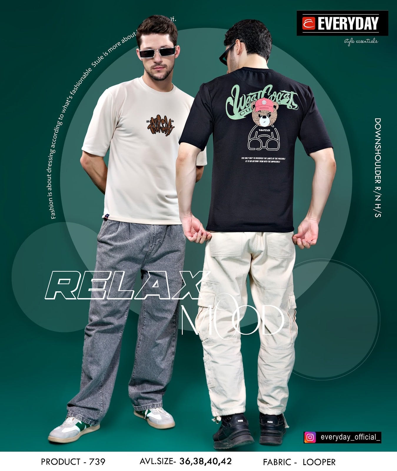 Oversized Vol 739 Everyday Looper Mens Tshirts Wholesaler India