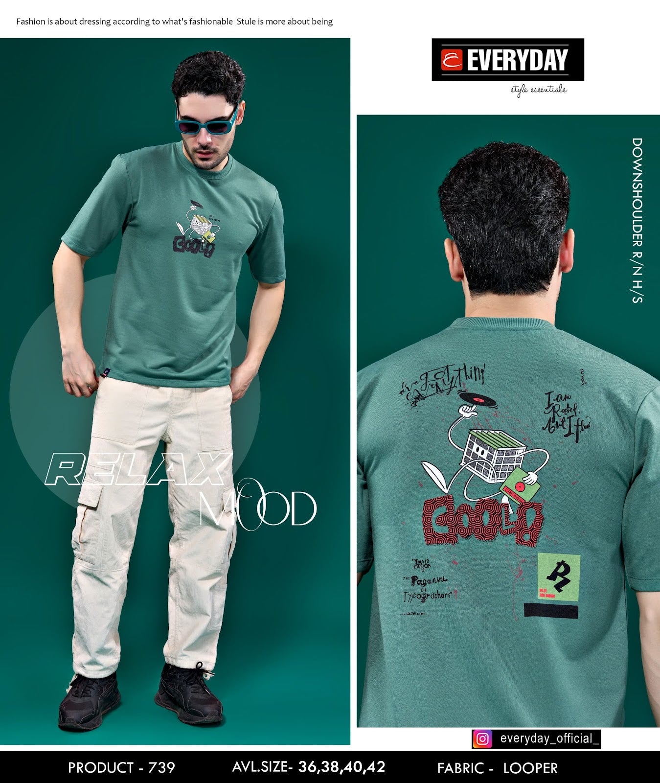 Oversized Vol 739 Everyday Looper Mens Tshirts Wholesaler India