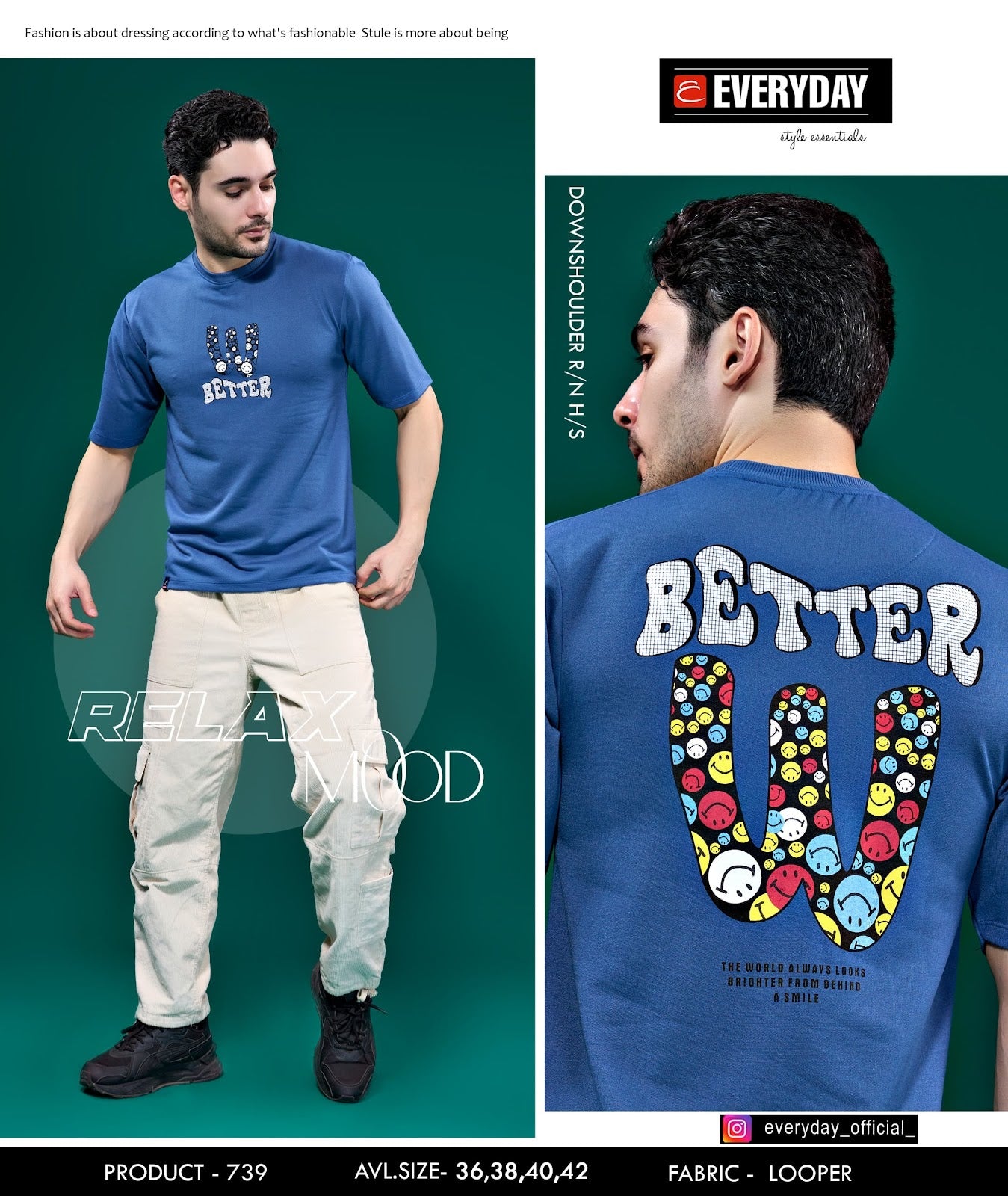 Oversized Vol 739 Everyday Looper Mens Tshirts Wholesaler India