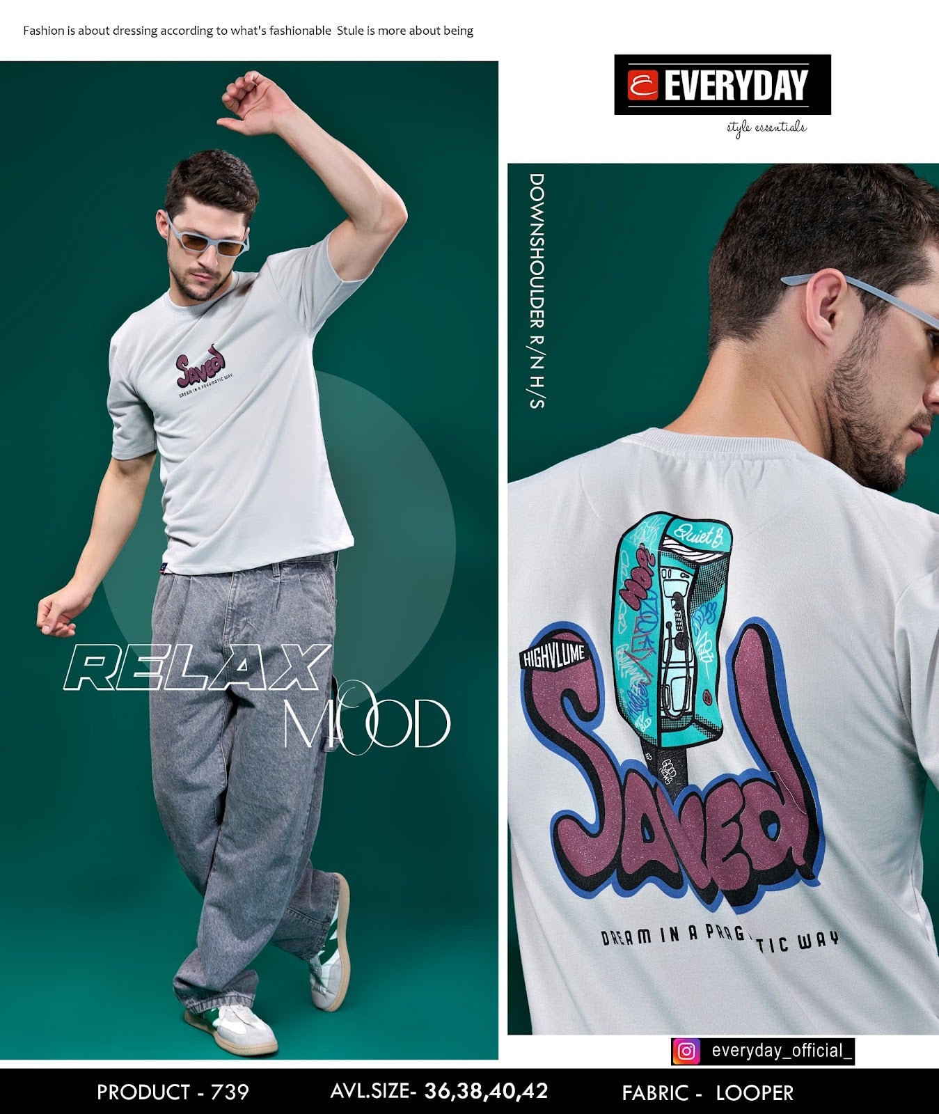Oversized Vol 739 Everyday Looper Mens Tshirts Wholesaler India