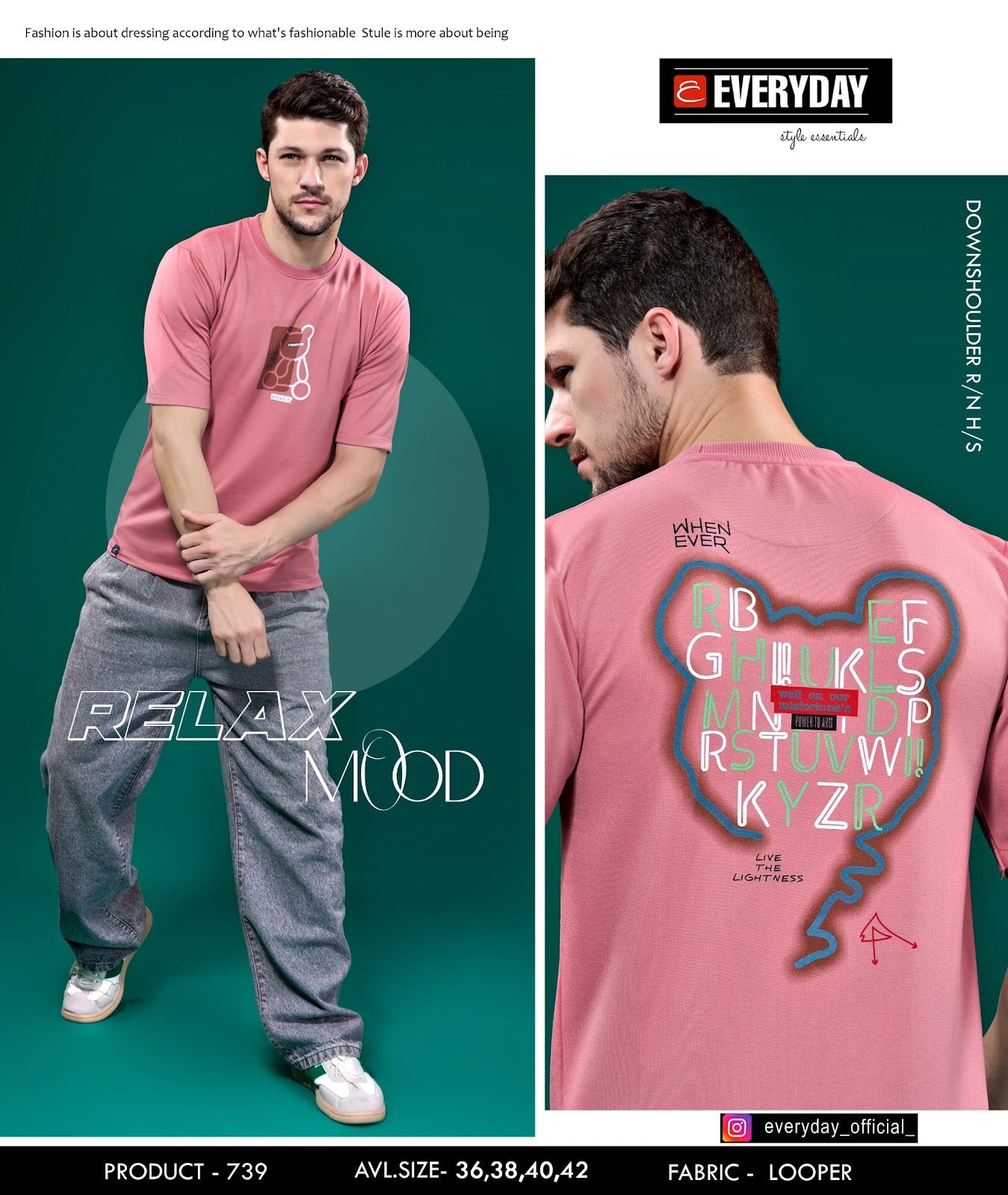 Oversized Vol 739 Everyday Looper Mens Tshirts Wholesaler India