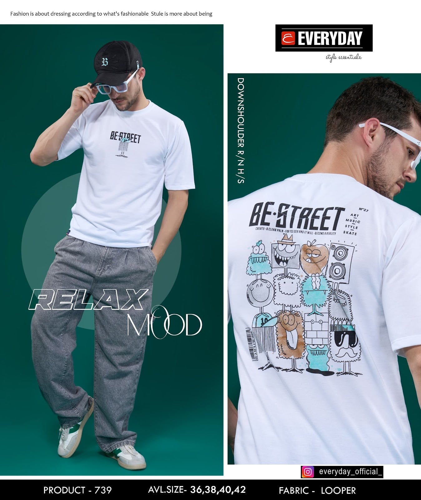 Oversized Vol 739 Everyday Looper Mens Tshirts Wholesaler India