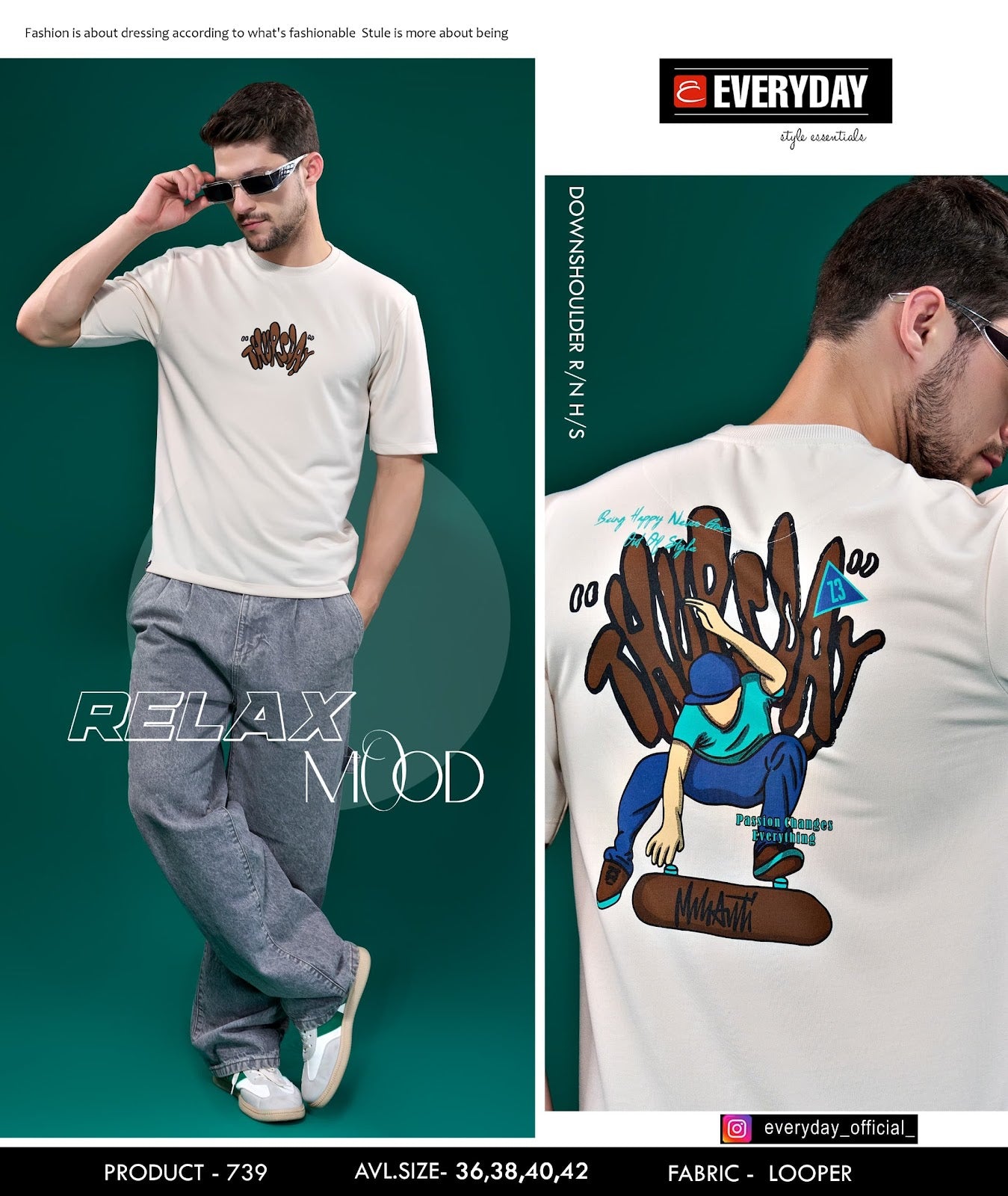 Oversized Vol 739 Everyday Looper Mens Tshirts Wholesaler India