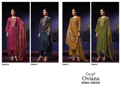 Oviana 3943 Ganga Premium Cotton Plazzo Style Suits Manufacturer Gujarat
