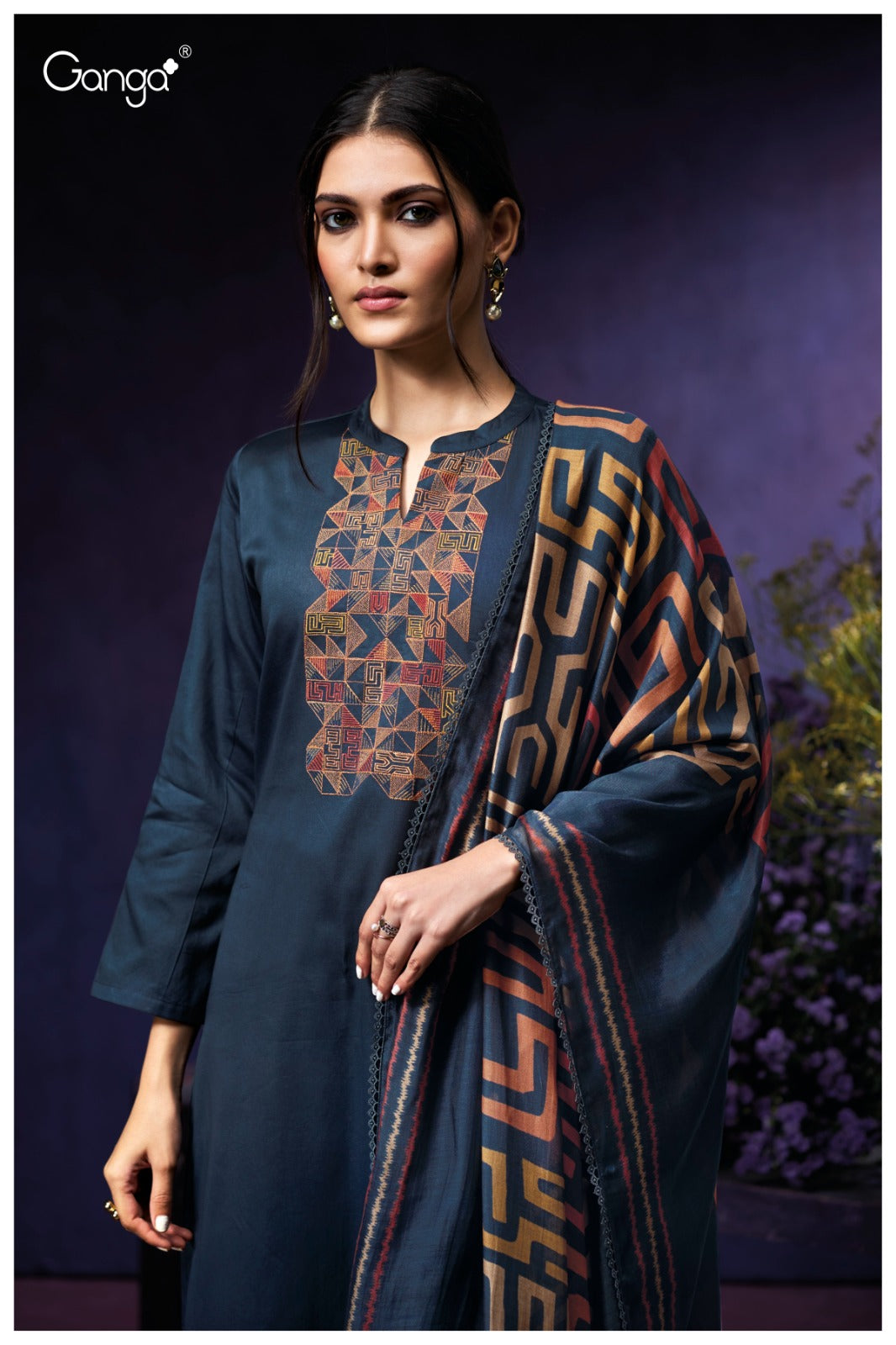 Oviana 3943 Ganga Premium Cotton Plazzo Style Suits Manufacturer Gujarat