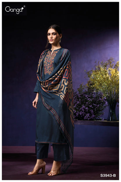 Oviana 3943 Ganga Premium Cotton Plazzo Style Suits Manufacturer Gujarat
