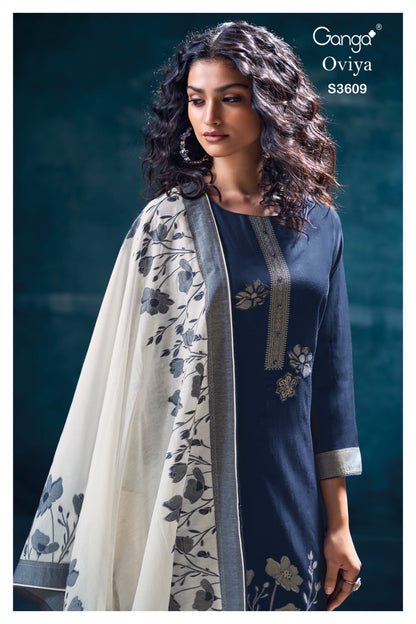 Oviya 3609 Ganga Mul Mul Plazzo Style Suits Wholesale Rate