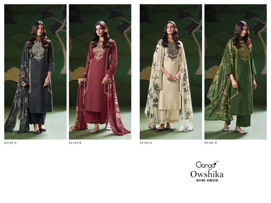 Owshika S3165 Ganga Cotton Plazzo Style Suits Wholesale