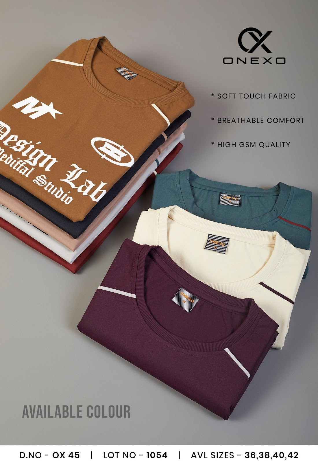 Ox 45 Onexo Fake Cotton Mens Tshirts Wholesaler Ahmedabad