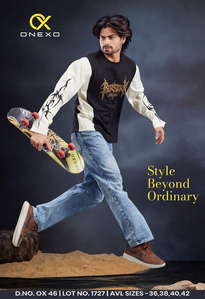 Ox 46 Full Sleeves Onexo Cotton Mens Tshirts Manufacturer
