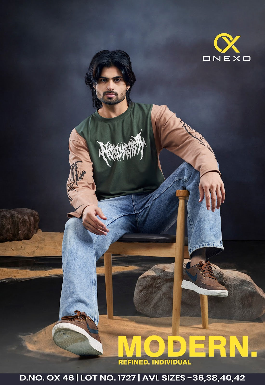Ox 46 Full Sleeves Onexo Cotton Mens Tshirts Manufacturer