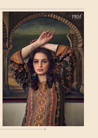 ओज़ारा प्रम ट्रेंड्ज़ मसलिन सिल्क पैंट स्टाइल सूट