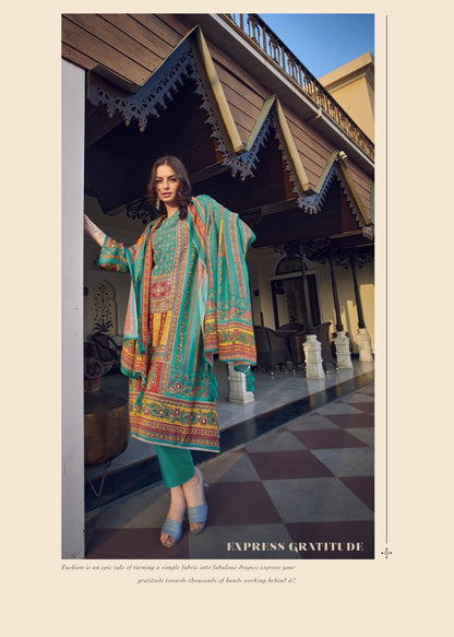 ओज़ारा प्रम ट्रेंड्ज़ मसलिन सिल्क पैंट स्टाइल सूट