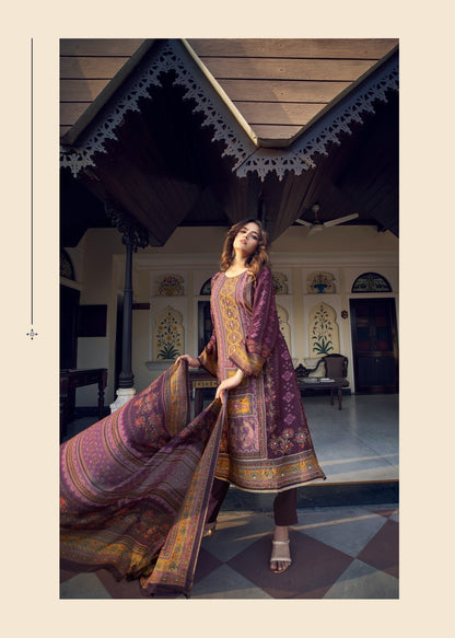 ओज़ारा प्रम ट्रेंड्ज़ मसलिन सिल्क पैंट स्टाइल सूट