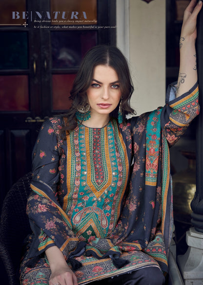 ओज़ारा प्रम ट्रेंड्ज़ मसलिन सिल्क पैंट स्टाइल सूट