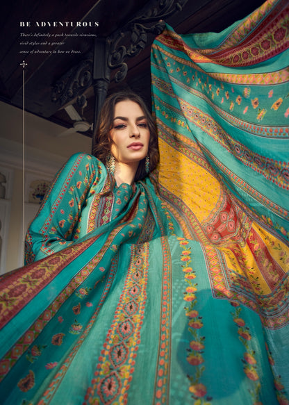 ओज़ारा प्रम ट्रेंड्ज़ मसलिन सिल्क पैंट स्टाइल सूट