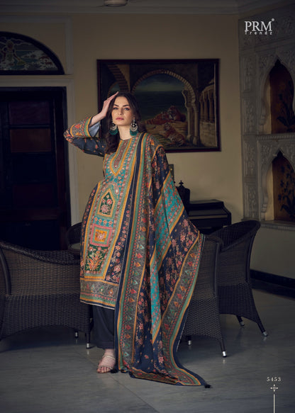 ओज़ारा प्रम ट्रेंड्ज़ मसलिन सिल्क पैंट स्टाइल सूट