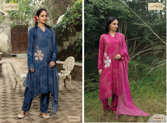 P0048 Ab Jhansi Muslin Readymade Pant Style Suits
