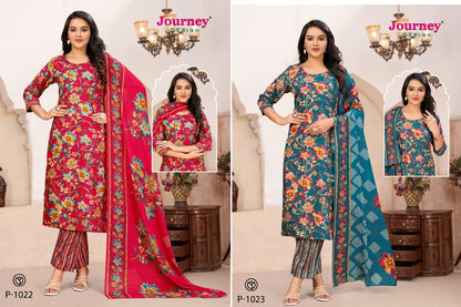 P1022-1023 Journey Design Tora Readymade Pant Style Suits Supplier India