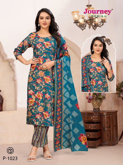 P1022-1023 Journey Design Tora Readymade Pant Style Suits Supplier India